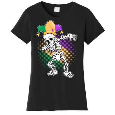 Dabbing Mardi Gras Skeleton Women's T-Shirt