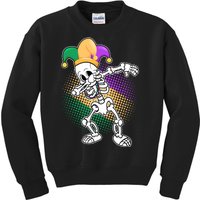 Dabbing Mardi Gras Skeleton Kids Sweatshirt