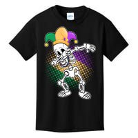 Dabbing Mardi Gras Skeleton Kids T-Shirt