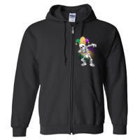 Dabbing Mardi Gras Skeleton Full Zip Hoodie