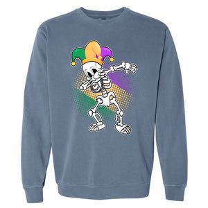 Dabbing Mardi Gras Skeleton Garment-Dyed Sweatshirt