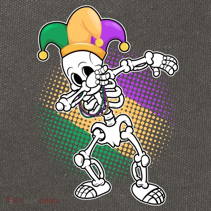 Dabbing Mardi Gras Skeleton Cotton Canvas Backpack