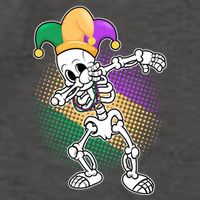 Dabbing Mardi Gras Skeleton Vector Backpack