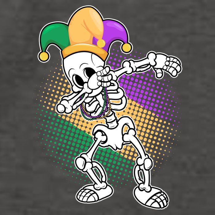 Dabbing Mardi Gras Skeleton Vector Backpack