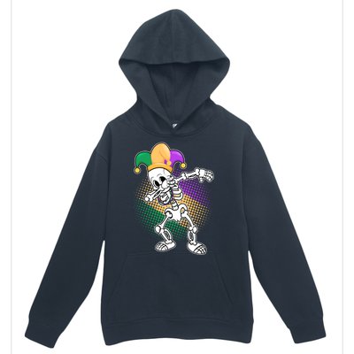 Dabbing Mardi Gras Skeleton Urban Pullover Hoodie