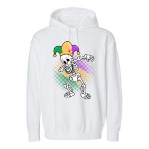 Dabbing Mardi Gras Skeleton Garment-Dyed Fleece Hoodie