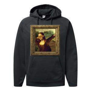 Dabbing Mona Lisa Performance Fleece Hoodie