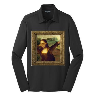 Dabbing Mona Lisa Silk Touch Performance Long Sleeve Polo