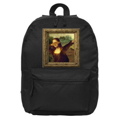 Dabbing Mona Lisa 16 in Basic Backpack