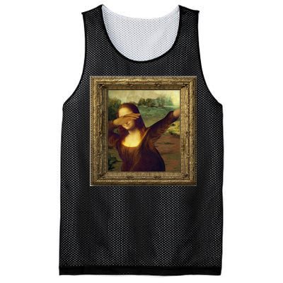 Dabbing Mona Lisa Mesh Reversible Basketball Jersey Tank