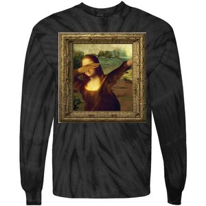 Dabbing Mona Lisa Tie-Dye Long Sleeve Shirt