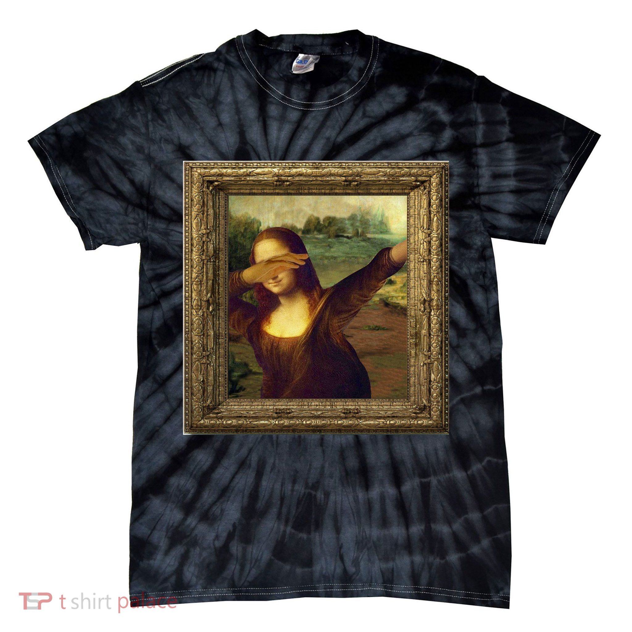 Dabbing Mona Lisa Tie-Dye T-Shirt