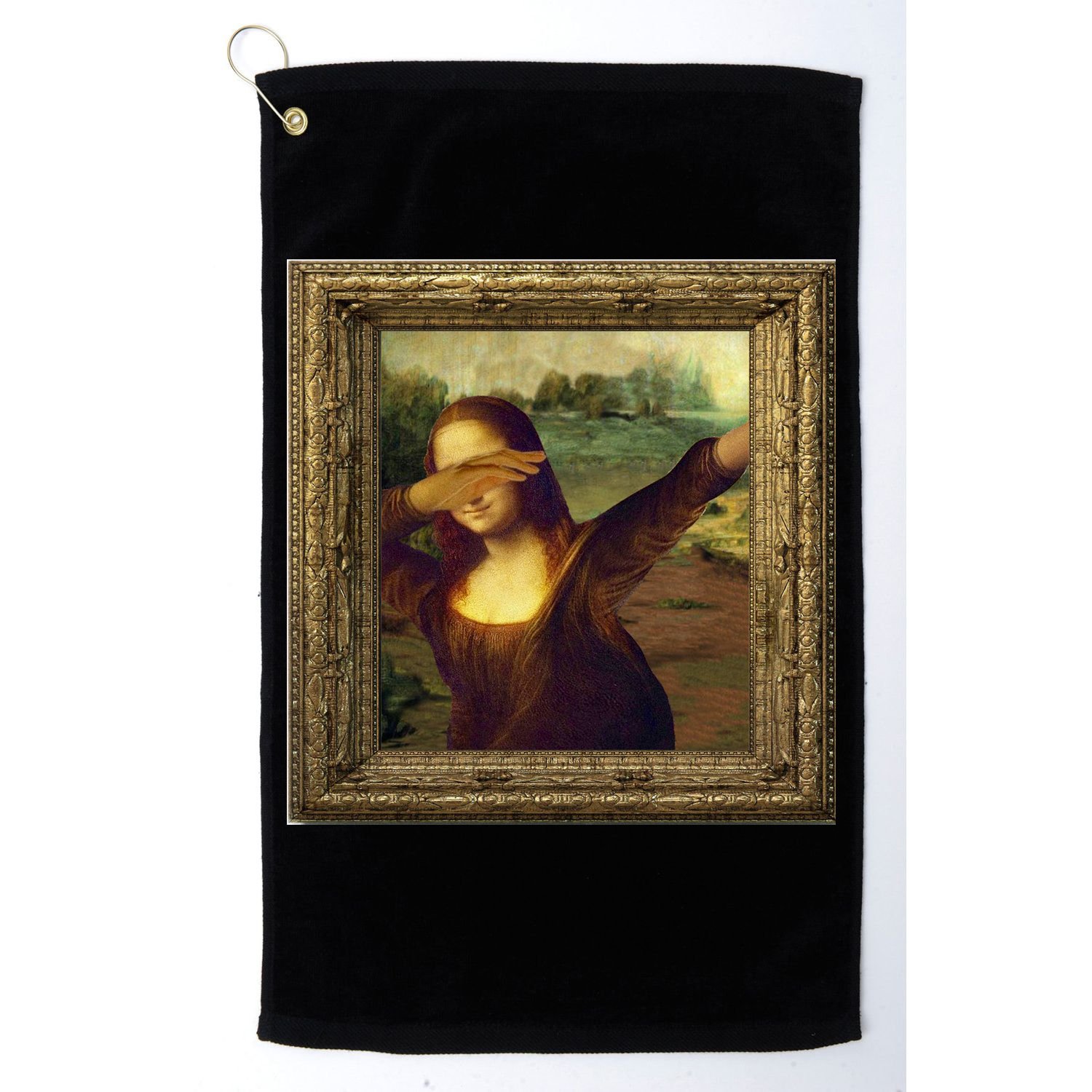 Dabbing Mona Lisa Golf Towel