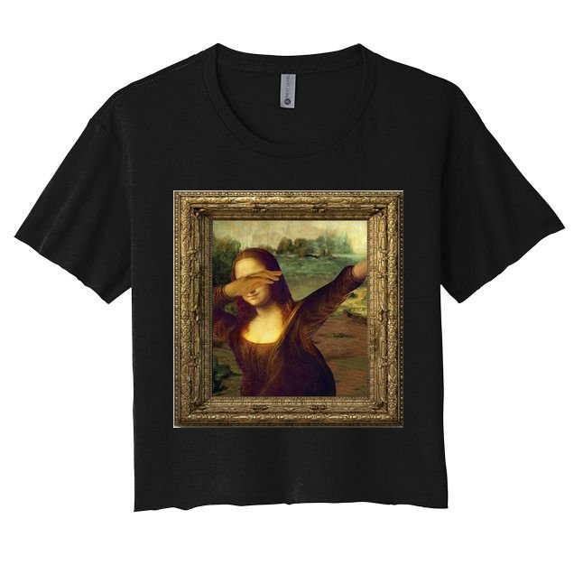 Dabbing Mona Lisa Women's Crop Top Tee