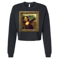 Dabbing Mona Lisa Cropped Pullover Crew