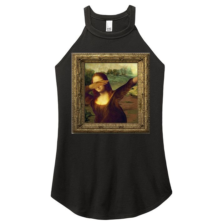 Dabbing Mona Lisa Women's Perfect Tri Rocker Tank