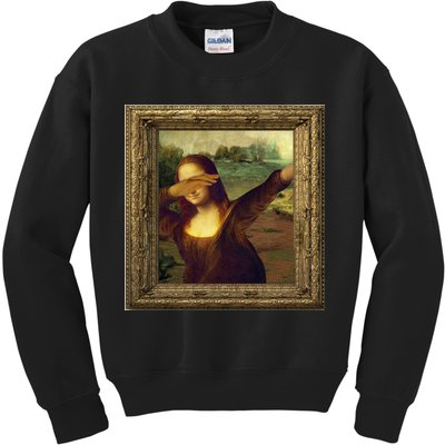 Dabbing Mona Lisa Kids Sweatshirt