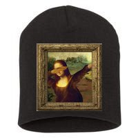 Dabbing Mona Lisa Short Acrylic Beanie