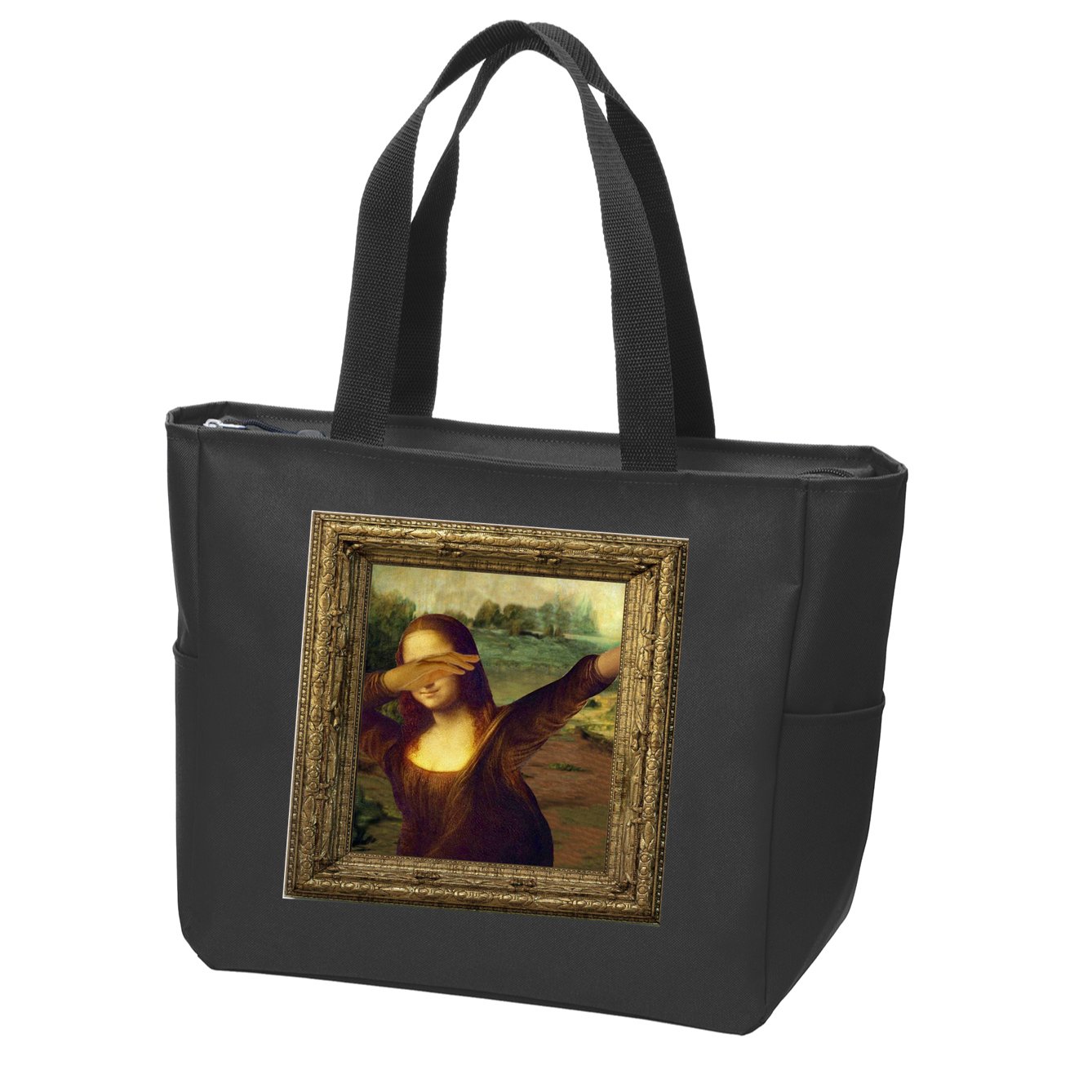 Dabbing Mona Lisa Zip Tote Bag