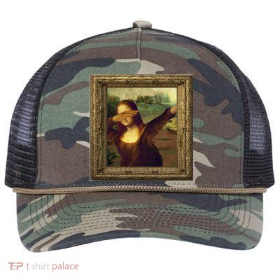 Dabbing Mona Lisa Retro Rope Trucker Hat Cap