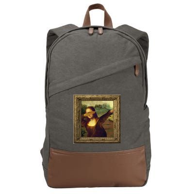 Dabbing Mona Lisa Cotton Canvas Backpack
