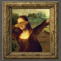 Dabbing Mona Lisa Cotton Canvas Backpack