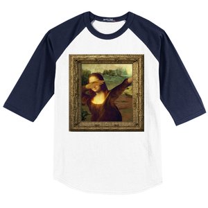 Dabbing Mona Lisa Baseball Sleeve Shirt