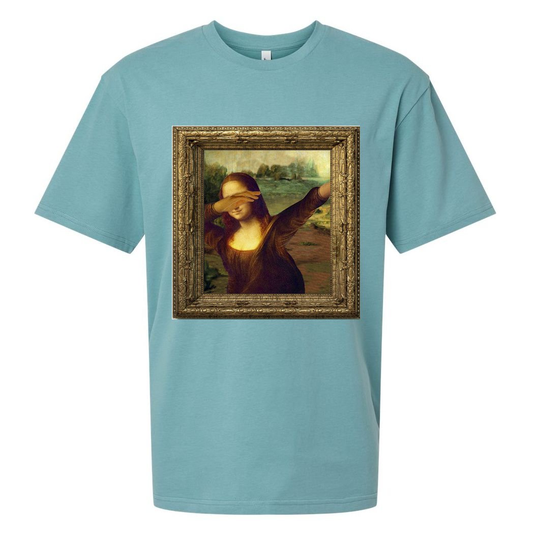 Dabbing Mona Lisa Sueded Cloud Jersey T-Shirt