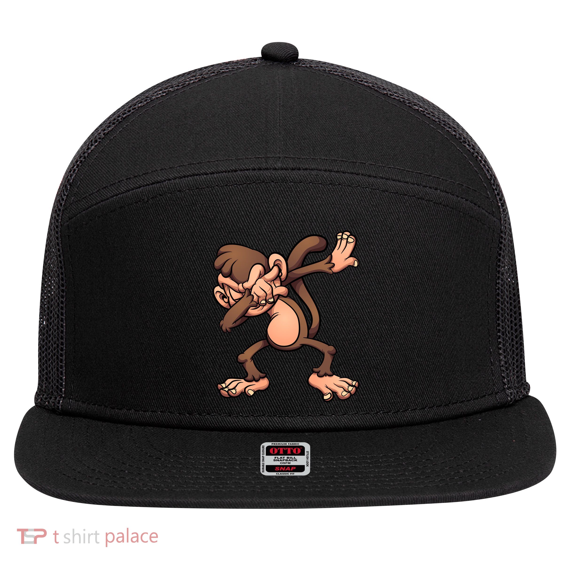 Dabbing Monkey 7 Panel Mesh Trucker Snapback Hat