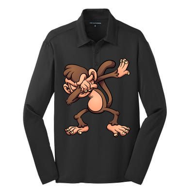 Dabbing Monkey Silk Touch Performance Long Sleeve Polo