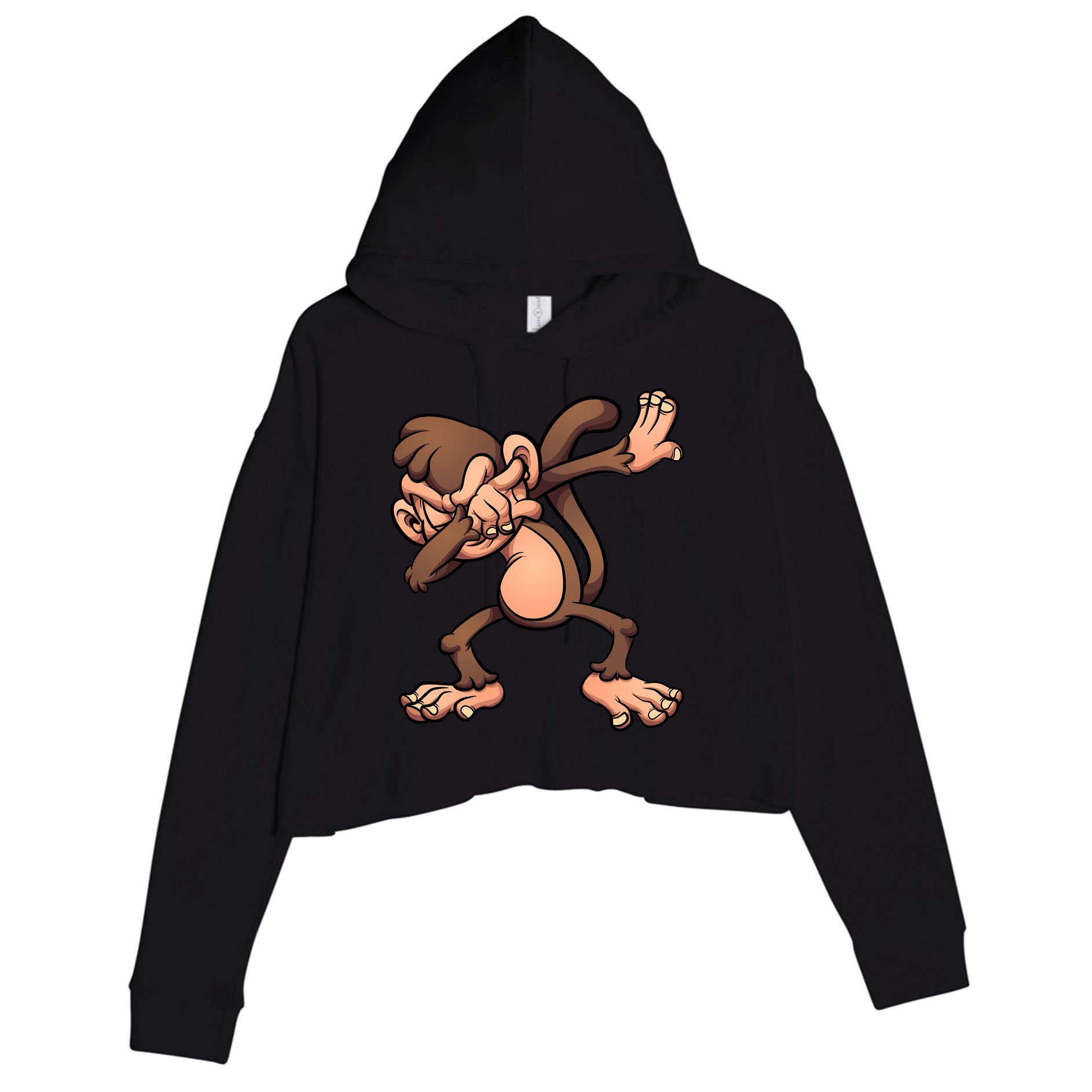 Dabbing Monkey Crop Fleece Hoodie