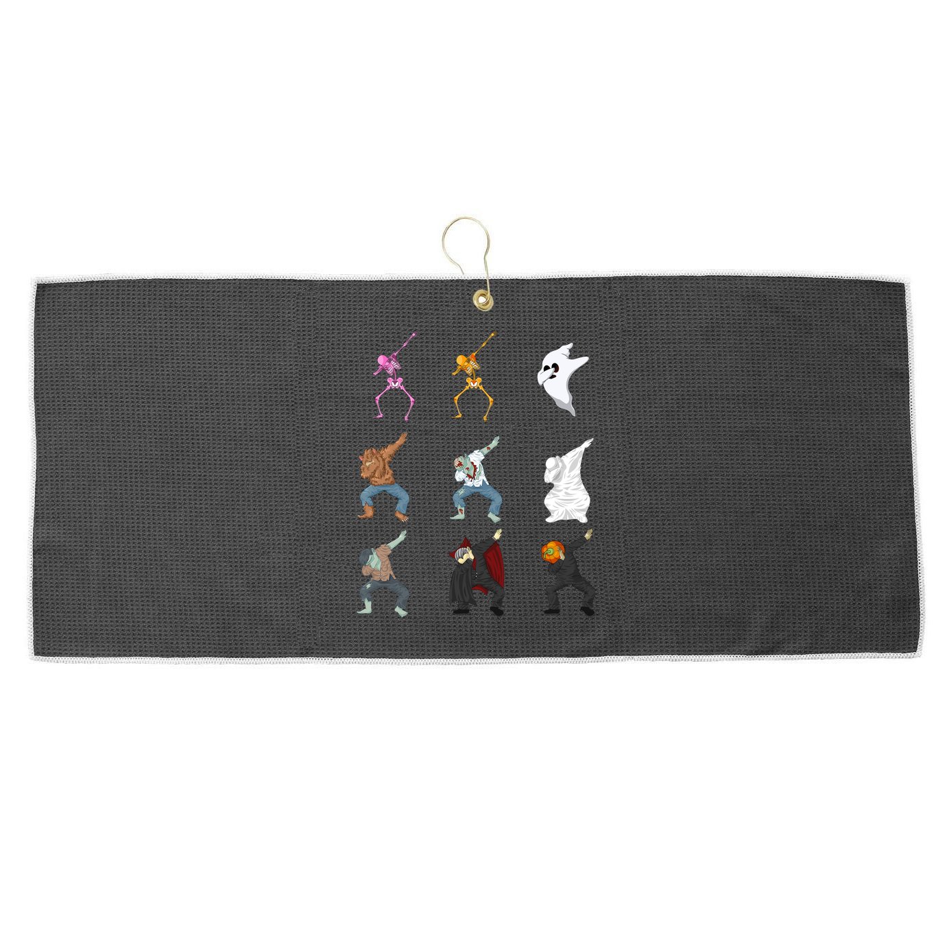 Dabbing Monsters Large Microfiber Waffle Golf Towel