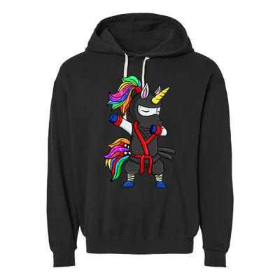 Dabbing ninja unicorn Garment-Dyed Fleece Hoodie