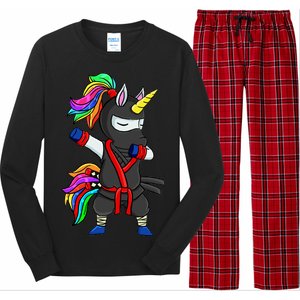 Dabbing ninja unicorn Long Sleeve Pajama Set