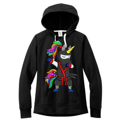 Dabbing ninja unicorn Women's Fleece Hoodie