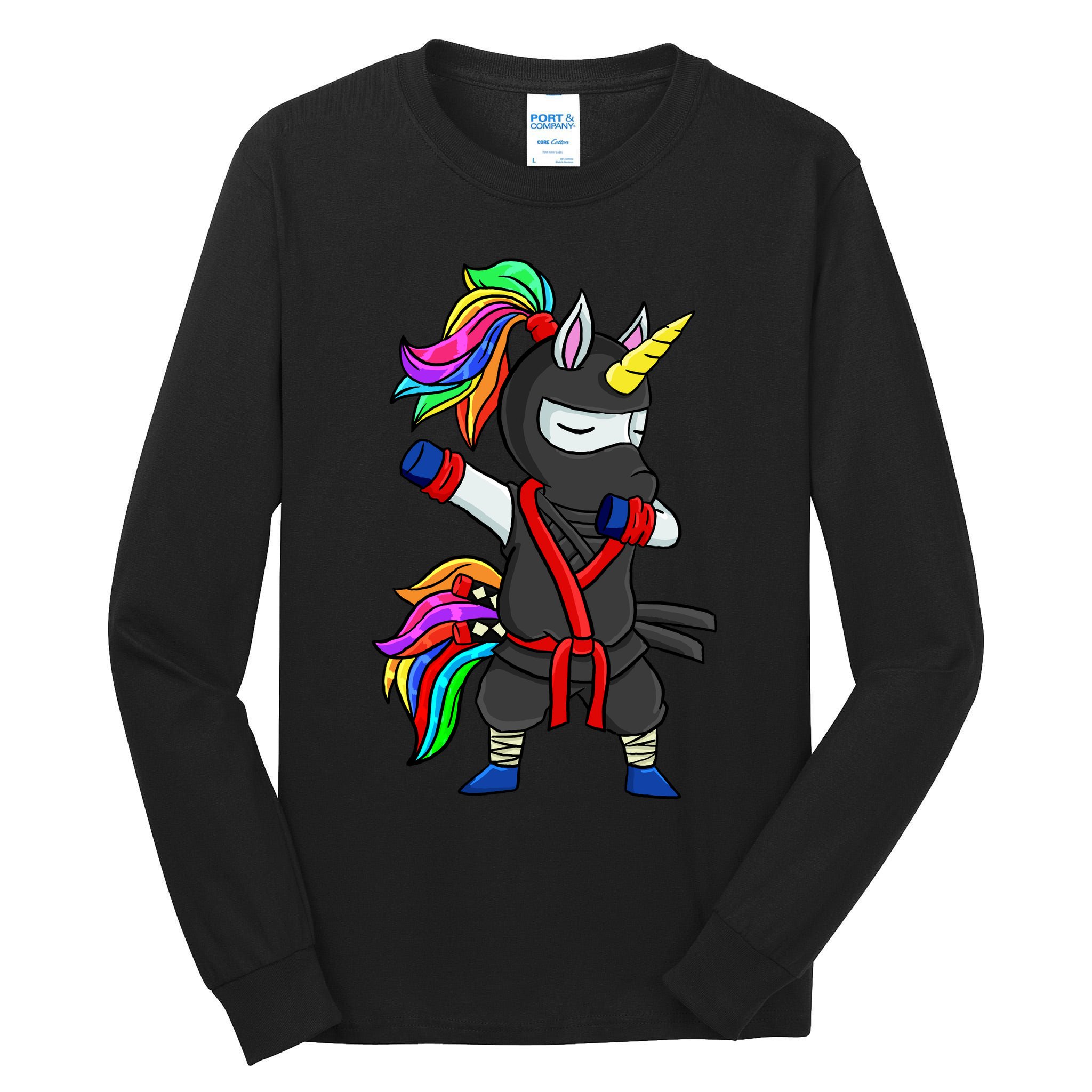 Dabbing ninja unicorn Tall Long Sleeve T-Shirt