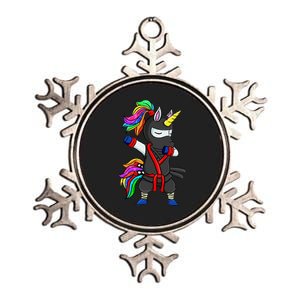 Dabbing ninja unicorn Metallic Star Ornament