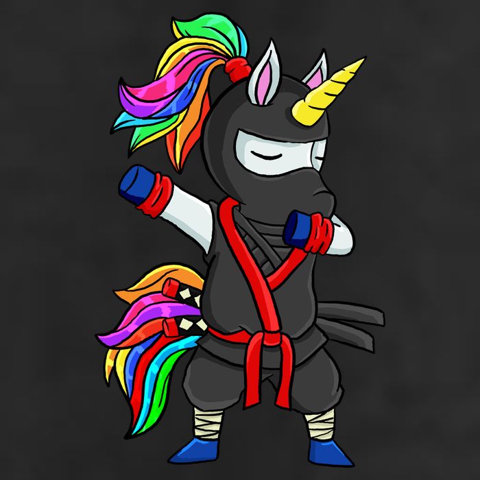 Dabbing ninja unicorn Microfiber Hand Towel