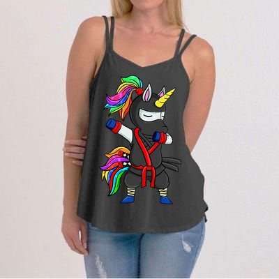 Dabbing ninja unicorn Women's Strappy Tank