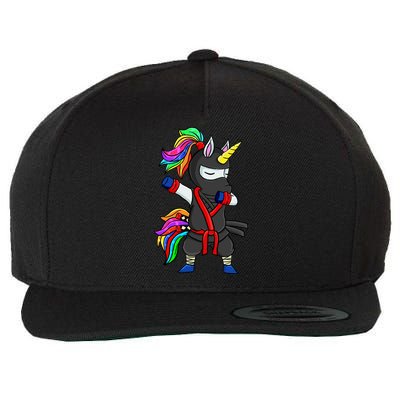Dabbing ninja unicorn Wool Snapback Cap