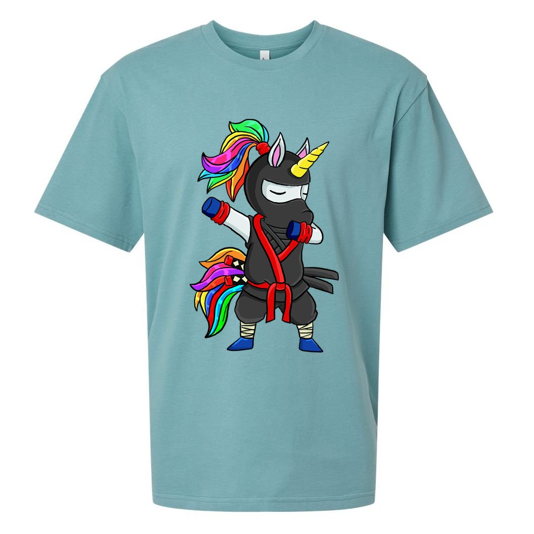 Dabbing ninja unicorn Sueded Cloud Jersey T-Shirt