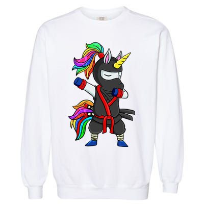 Dabbing ninja unicorn Garment-Dyed Sweatshirt