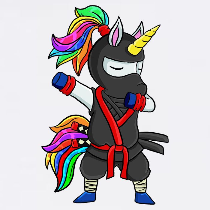 Dabbing ninja unicorn Garment-Dyed Sweatshirt
