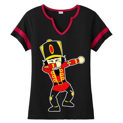 Dabbing Nutcracker Ladies Halftime Notch Neck Tee