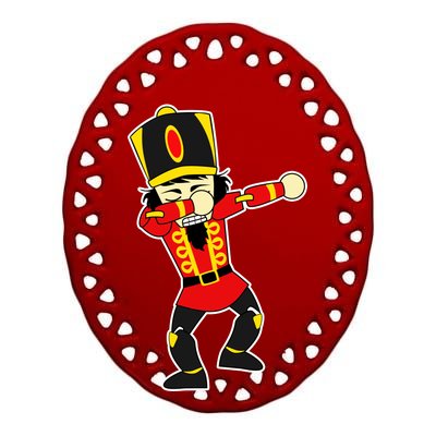 Dabbing Nutcracker Ceramic Oval Ornament