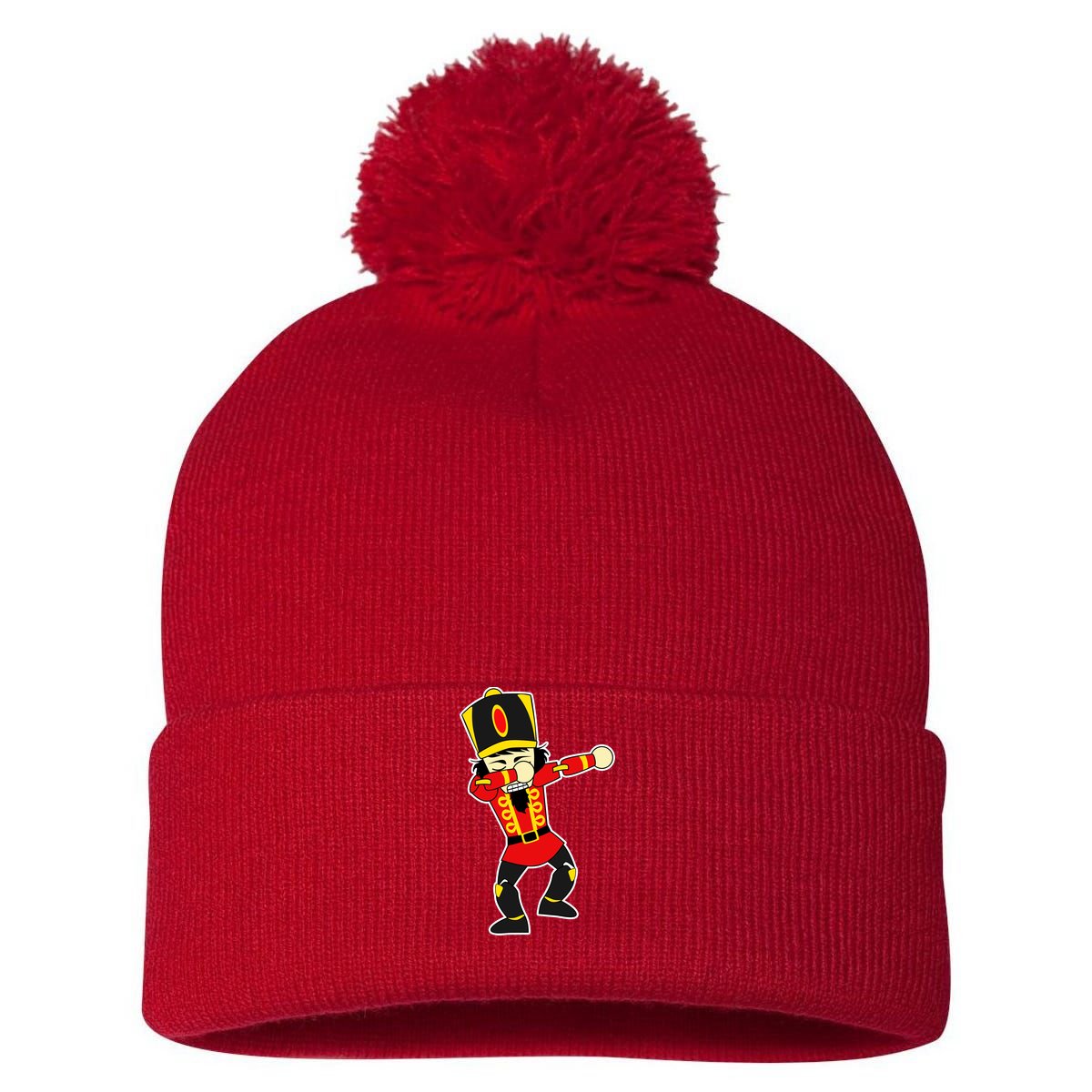 Dabbing Nutcracker Pom Pom 12in Knit Beanie