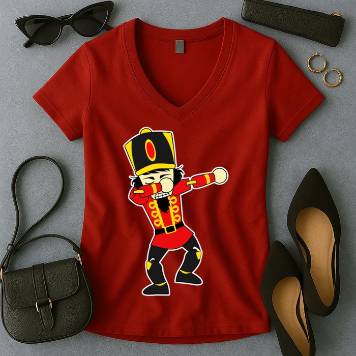 Dabbing Nutcracker Women's V-Neck T-Shirt