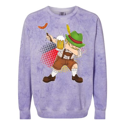 Dabbing Oktoberfest Guy Colorblast Crewneck Sweatshirt