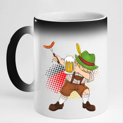 Dabbing Oktoberfest Guy 11oz Black Color Changing Mug