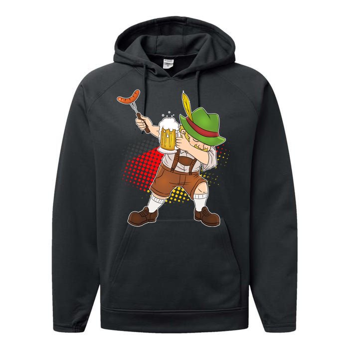 Dabbing Oktoberfest Guy Performance Fleece Hoodie